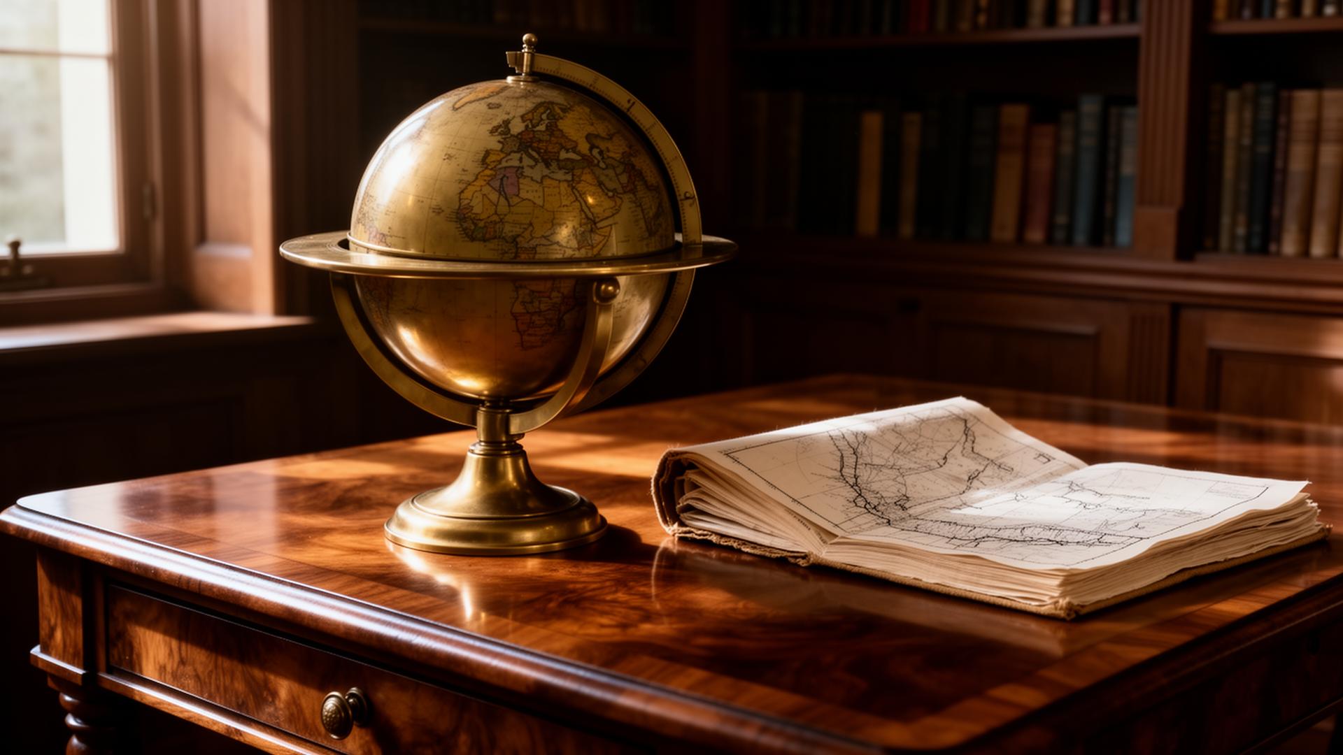 An antique globe in the Williams London office